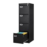 4 Drawer File Cabinet with Lock, Metal Filing Cabinets, Vertical Small Filing Cabinet Steel Lockable Storage Cabinets for Home Office to Organization Hanging Letter/Legal/F4/A4