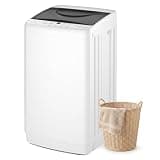 KMFurnila Portable Washing Machine, 1.06 Cu.Ft. Full-Automatic Laundry Machine with Child Safety Lock, 10 Wash Cycles & 3 Water Levels, 7.7 LBS Compact Washer for Apartment Dorm RV Camping, White