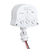 TREEWELL 240° & 360° Replacement Motion Sensor, Adjustable Time & Detection Sensitivity Up to 70 Feet Range, 4 Working Modes Outdoor Motion Detector for Security Floodlight, White, UL Listed
