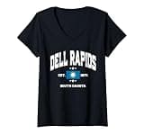 Women's Athletic Dell Rapids South Dakota SD Throwback Souvenir V-Neck T-Shirt