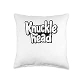 Knucklhead Black n White Text Throw Pillow