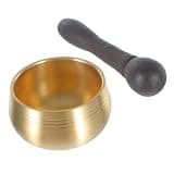INOOMP Mini Brass Singing Bowl with Wooden Mallet, Lightweight Handmade Yoga Chime Bowl for Travel and Meditation, Promotes Positive Feng Shui Energy and Healing Sound