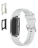 Silicone Band Compatible with Google Fitbit Air, Adjustable Sport Watch Strap with Built-in Protective Case and 2 Extra Case Covers, DIY Mix & Match Replacement Wristband,Gray