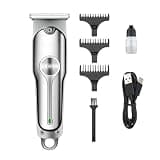 Mens Hair Clippers, Clipper Professional Trimmer Electric Cutting Machine Cordless Mini Portable T-Blade for Men
