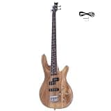 4-String Electric Bass Guitar, Natural Burlywood