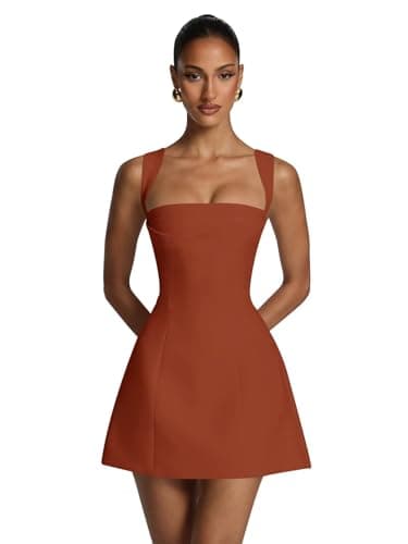 Gujach Rust Corset Homecoming Dresses Short for Teens Mini Satin A Line Wide Straps Bodycon Formal HOCO Graduation Gown 10