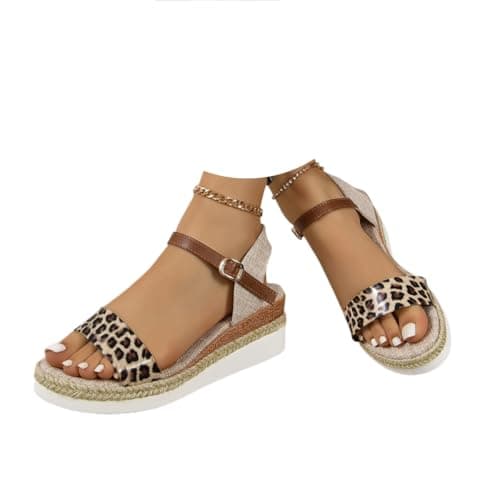 Espadrille Wedge Sandals For Women Platforms & Wedges, Comfortable Dressy Casual Summer Sandals For Women 2026 Open Toe Ankle Strap Heels Dress Shoes Wide Width Orthopedic Walking Sandal