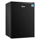 Midea MERM26B0ABB Mini Fridge, 2.7 Cu.ft Energy Star Certified Mini Refrigerator, Adjustable Thermostat, Reversible Door, Low Noise for Dorm, Office, Bedroom, Black