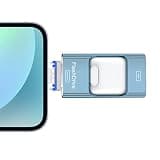 Ice Sky Aurora Blue 128GB Portable Storage Device, Compact File Backup (App Required for Some Systems)