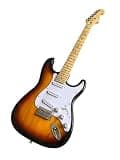 Solid Body Electric Guitar, Classic Sunburst Maple Fretboard & Single-Coils, Full Size 6-String for Practice & Stage (Guitarra Electrica)