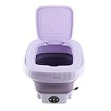 BSTiltion Portable Washing Machine 11L ABS PP Automatic Mini Foldable Bucket Washer with Drainage Pipe for RV Travel Apartment (US Plug)