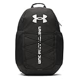Under Armour Unisex Hustle Sport 6.0 Backpack, (001) Black/Black/Metallic Silver, One Size Fits Most