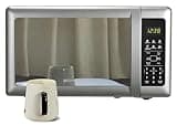 Emerson MW7601SL Countertop Microwave Oven with Sleek Mirrored Finish Glass Door, 700W, 10 Power Levels and 6 Pre-Programmed Settings with Child Safe Lock, 0.7. Cu. Ft., Silver