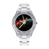 NTVOWPZO Three-Hand Analog Stainless Steel Watches for Men Easy Reader