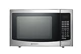 Emerson 1.2 Cu. Ft. Microwave Oven with Inverter, Timer & LED Display, 1000W, 10 Power Levels, 8 Pre-Programmed Settings, Removable Glass Turntable with Child Safe Lock, MWI1212SS, Stainless Steel