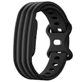 CaCopaka for Google Fitbit Air Silicone Replacement Band,Adjustable Sport Watch Strap,Soft Breathable Wristband for Men Women,Comfortable for Everyday Wear and Activities(Black)