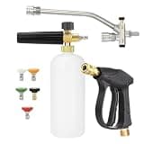 Efficient Foam Cannon - Pressure Washer Foam Sprayer Kit, Double-Head Connector Cleaning Accessory for Car Detailing, Cleaning Tool | Garden, House & Home Washing | High-Pressure Soap Sprayer