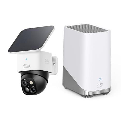 eufy Security SoloCam S340 with HomeBase 3, Solar Security Camera, Wireless Outdoor Camera, 360ยฐ Surveillance, No Blind Spots, 2.4 GHz Wi-Fi, No Monthly Fee, HomeBase S380 Compatible