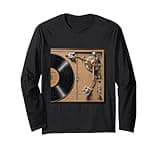 Old School Hip Hop Vinyl Record Turntable Anatomy Long Sleeve T-Shirt