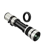 Compatible for Camera 420-800mm F8.3-F16 Manual Zoom Super Telephoto Camera Lens(White)