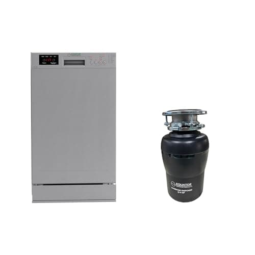 Pemberly Row 18" Dishwasher, 10-Place Capacity, Energy Star Certified with 3/4 HP Garbage Disposer, Quiet Operation, Water-Saving Technology, Efficient Kitchen Cleaning Combo