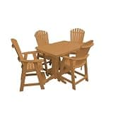 Keystone Amish Co. Poly Composite Thompson Adirondack 5-Piece Counter Height Dining Set with 4' Table, Cedar