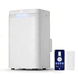 DELLA Sylro Series Smart Portable AC, 12,000 BTU Free-Standing Cooling AC with Fan & Dehumidifier, 45dB Ultra Quiet, APP/Voice/Remote Control, 4 Speed, Turbo & Sleep Mode, Fits 20.5"–67.3" Windows