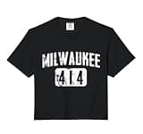 Milwaukee 414 Area Code Vintage City Pride Design Comfort Colors Crop Top