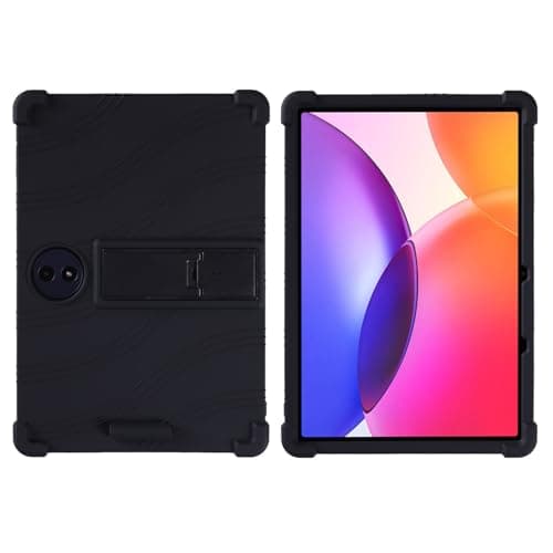 INSOLKIDON Compatible for TCL TAB A1 Plus 12.2 inch 9445X Tablet Case, Full Coverage Ultra Slim Adjustable Stand Silicone Shockproof Lightweight Protective Cover Case (Black)