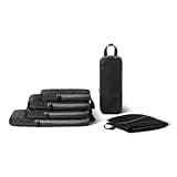 Amazon Essentials 6-Pack Ultralight Compression Packing Cubes Organizer, Black