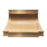 Brass Range Hood Island Mount 30'' W,48'' H, 27'' D CT Copper Tailor Custom Handmade Metal Kitchen Vent Hood, With 4-Speed Exhaust Fan & LED Light,BSRH-5N