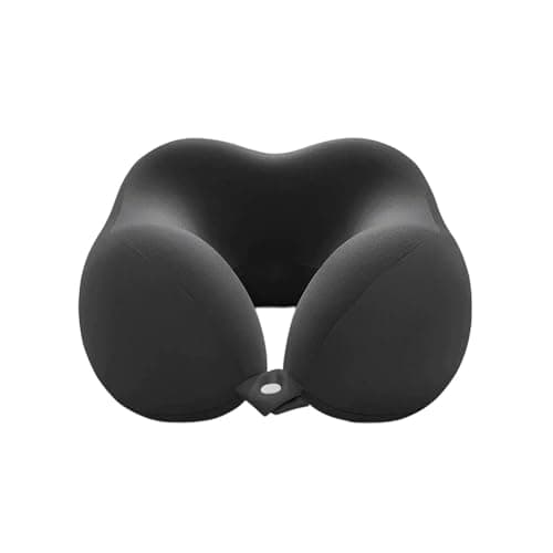 KELINFONG Travel Neck Pillow, Portable Memory Foam Ergonomic Washable Plane Neck Pillow with Attachable Snap Strap,Comfortable Breathable Neck Travel Pillow for Home,Train,Travel,Office,Airplanes