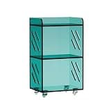 CFGH6FDF Minimalism Mobile Acrylic Bookshelf with Wheels Floor-Standing Storage Trolley Carts Freestanding Book Shelf