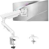 Single Monitor Mount for 32 27 24 22 inch Screen, Monitor Arm Holds 4.4-22 lbs, Monitor Desk Mount, Gaming & Home Office Use, VESA 75x75mm & 100x100mm, Freelift Pro White