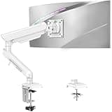 Single Monitor Mount for 32 27 24 22 inch Screen, Monitor Arm Holds 4.4-22 lbs, Monitor Desk Mount, Gaming & Home Office Use, VESA 75x75mm & 100x100mm, Freelift Pro White