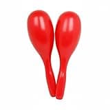 AWHAO 2 Pieces Oval Maraca Bright Clear Sound Rhythm Shaker Music Toy for Young Children, Early Learning , Red