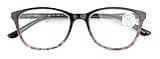 V.W.E. Women Marble Print Clear Progressive Reading Glasses - Zero Power On Top - No Bubble Reader Z121 (Brown, 2.50, x)