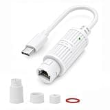 PoE to USB-C Power Converter (Power Only, No Data), 5V 2.4A 12W Charging Adapter, 48V PoE to USB-C Power Output, IEEE 802.3af/at Compliant, IP65 Waterproof for Outdoor Security Camera/Tablet/LED Light
