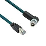 NAQQRWIXG M12 8pin X-Code Male Connector to RJ45 Encoding Line Industrial Ethernet X-Type Network Cable 8-Code Shield Cat6 Kilomega Wire(8pin Elbow Head,10 Meters)