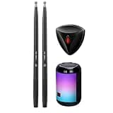 Virtual Air Drum Set with RGB Lights and Foot Pedals, Portable Electronic Drumsticks for Youngsters and Beginners, Wireless Connection, Built in Speaker, Easy to Learn, 13.4 in / 34 cm Drum Sticks