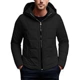 Beessbest Men's Lightweight Puffer Jackets Zip Up Hooded Warm Winter Coat