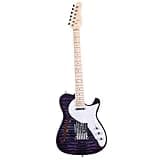 ZOCWJK Electric Guitar TL F Hole Jazz Electric Guitar with Chrome Tuners Basswood Humbucker Pickup,Dark Purple