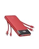 charmast 20000mAh Portable Charger with Built in Cables, 22.5W Travel Power Bank Fast Charging, USB C Cell Phone Battery Pack for iPhone 17/16/15/14/13/12 Series, iPad, Samsung, Android, Tablet