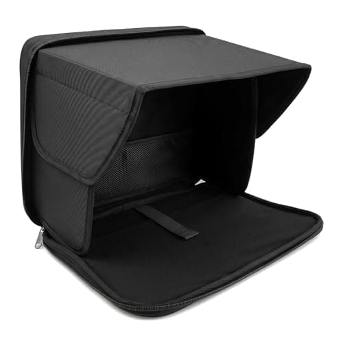 Laptop Sun Shade, Foldable Screen Glare Shield with Carry Handle, Outdoor Privacy Hood Cover for 14-16 Inch Laptops, Black (14inch)