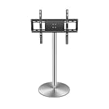 UWYTGF Tv Monitor Holder Rack Floor Tv Stand Mount Universal Tv Stand with Round Stainless Steel Base Swivel Tv Stand Base Height Adjustable Tv Stand for 37 to 75 Inch Tvs Tv Br