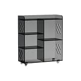 WANGHAI2024M Bookcases Minimalist Light Luxury Mobile Bookshelf Home Acrylic Standing Storage Shelves with Wheels