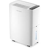 ASAHWo 2500 Sq.Ft Dehumidifier for Basement with Drain Hose Max 34 Pints, Dehumidifiers for Home, Bathroom, Bedroom, 4 Pre-Set Modes, Intelligent Humidity Control, Dry Clothes Quiet Operation
