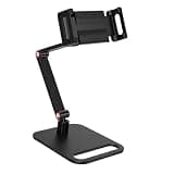 Yunseity Portable Monitor Stand Adjustable Arm with 360 Degree Rotation Non Slip Base for Desktop Tablet Holder (Rod Clip)