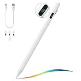 MoKo Universal Capacitive Stylus Pencil, Fast Charging Touch Screen Stylus Pen with Power Display Compatible with Apple iPad/iPhone/Samsung/Lenovo iOS Android Tablets & All Smartphones, White