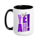 Purple Oh YEAH WT Purple Graphic Ceramic Mug, Black/White, 15oz
